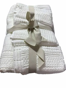 Threshold 6pc Bath Towel + Hand Towel + Washcloths White 100% Cotton Set - Picture 1 of 2