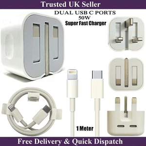 Superschneller 50W Ladegerät Adapter Stecker & USB C Kabel für iPhone SE (3. Gen) 2022 - Bild 1 von 15