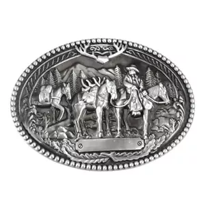 Fibbia per cintura cavallo western cowboy nativi americani motociclista (HRS-11-S) - Foto 1 di 2