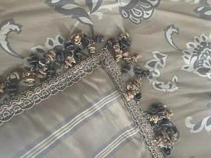 Michael Amini Jane Seymour Pair Damask Reversible Shams & Euro Pillow Cover - Picture 1 of 12