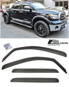 Viseras para ventana lateral teñidas de humo en canal para Toyota Tundra 07-21 doble cabina máxima - Imagen 1 de 12