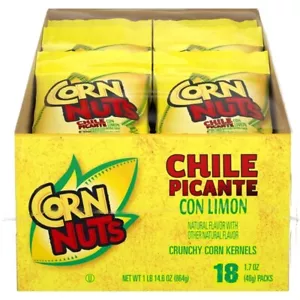 Corn Nuts Chile Picante con Limon Crunchy Corn Kernels 1.7 Ounce (Pack of 18) - Picture 1 of 5