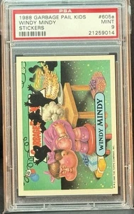 1988 GARBAGE PAIL KIDS SERIES 15 #605A WINDY MINDY PSA 9 MINT - Picture 1 of 2