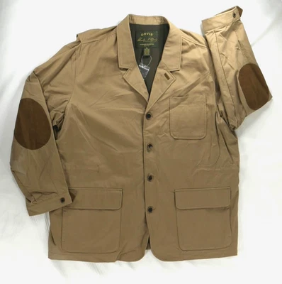Chaqueta de granero Orvis Signature Collection parches en el codo forro de malla para hombre XXL **** Foto 1 de 4