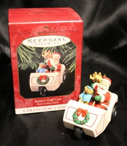 Hallmark Ornament - series Here Comes Santa - Santa's Golf Cart 1999 - QX6337 - Bild 1 von 2