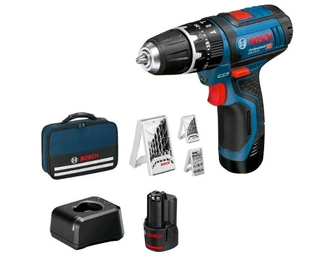 Bosch Professional 12V Trapano Avvitatore Con Percussione GSB 12V-15, 2 batt 2Ah - Immagine 1 di 4