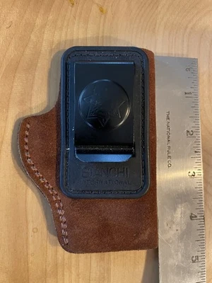 BIANCHI SMALL PISTOL SOFT BROWN SUEDE LEATHER HOLSTER - Image 1 of 4