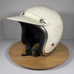 Vintage ARTHUR FULMER AF40 Motorcycle Helmet White 70s - Bild 1 von 24