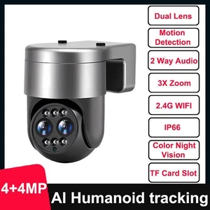 Cámara HD 8MP WIFI PTZ Doble Lente Zoom 3X Onvif Seguimiento Automático Audio Bidireccional IP66 - Imagen 1 de 16