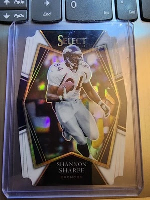 2021 Select - Shannon Sharpe - Premier Level Silver Die Cut #142 Broncos 26/99 - Image 1 of 2