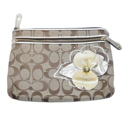 Coach Signature Logo Daisy Flower Clutch Pouch - Image 1 of 4