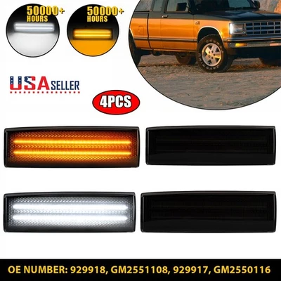 Luz marcadora frontal LED completa blanca ámbar para Chevrolet S10 GMC Jimmy S15 4x Foto 1 de 4