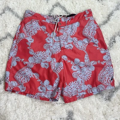 Pantalones Cortos Híbridos Nautica Rojo y Azul Floral Para Hombre Talla L Foto 1 de 4