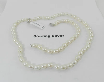 Macy's Sterling Silver Cultured Freshwater Pearl Necklace and Bracelet - Image 1 of 3