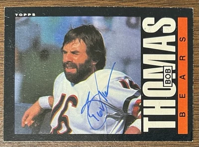 BOB THOMAS AUTOGRAPHED 1985 TOPPS FOOTBALL CARD # 36 CHICAGO BEARS - Image 1 of 4