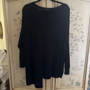 Maglione St. John Knits Caviale Asimmetrico Viscosa Lana Cashmere Taglia L - Foto 1 di 7