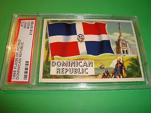 1956 Topps Flags of the World #73 DOMINICAN REPUBLIC psa 9 oc (765) - Picture 1 of 3