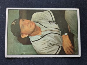 1953 Bowman Color Baseball Card # 31 Jimmie Dykes - Philadelphia Athletics VG/EX