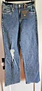 NUEVO CON ETIQUETAS Indigo Rein Patinador de tiro alto pierna acampanada holgada entrepierna jeans junior 14 - Imagen 1 de 8