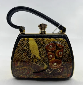 Debbie Brooks Schwarz Gold Handtasche Abendtasche Henkel Neu Paisley Stiefel Schmuck - Bild 1 von 9