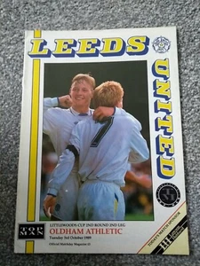 Leeds united v Oldham Athletic Littlewoods Cup Football Programme 3/10/1989 - Picture 1 of 1