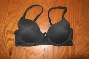 32C ❤️VINTAGE BODY by ❤️Victoria's Secret BRA PERFECT LINED DEMI Black GREAT - Picture 1 of 2