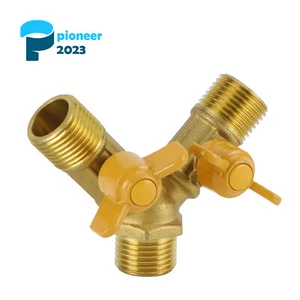 3 Way Shut off Ball Valve Hose Barb Y Shaped Valve Brass Fitting I012-A072 - Picture 1 of 6