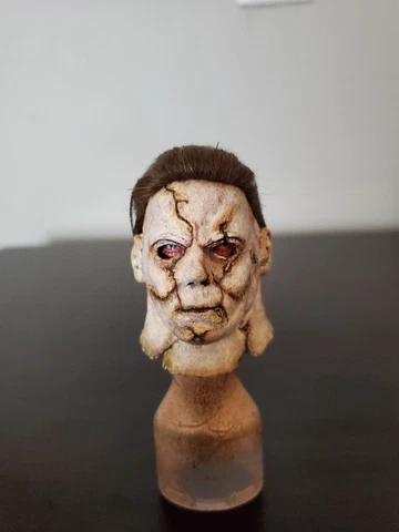 Custom 1/6 Scale RZ  Michael Myers  Fully Painted with Rooted Hair Head Sculpt Cover