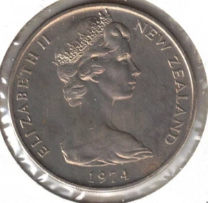 1974 Neuseeland Stempelglanz 20 Cent QEII & Kiwi Vogel Münze! #3 - Bild 1 von 2
