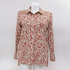 Jude Connally Damen LG Hadley Tunika V-Ausschnitt Dschungel Gepard creme Blumen Shirt - Bild 1 von 10