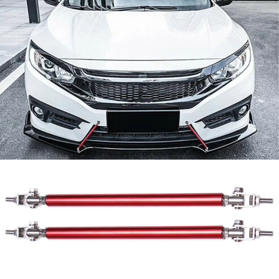 Para Chevy Camaro Rojo Ajuste Parachoques Delantero Labio Divisor Puntal Barra de Soporte para Atar Barras Foto 1 de 4