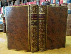 World Geography 1755 rare 2 vol pocket set Geographical dictionary leather books - Picture 1 of 4