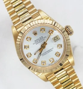 Ladies Rolex Oyster Perpetual Datejust 26mm in Solid 18ct Gold Box & Papers. - Picture 1 of 10