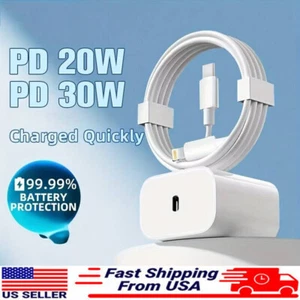 Original USB-C Wall Fast Charger Block 6ft Cable For iPhone 16 15 14 13 Pro Max - Picture 1 of 17