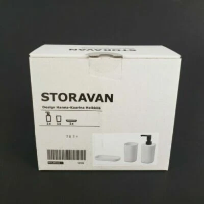 Ikea STORAVAN 3-piece bathroom set  Soap dispenser, Soap dish, Toothbrush Holder - Image 1 of 4