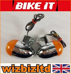 Indicadores universales abrazadera redonda personalizada cromada Bikeit con lente ámbar INDCRC - Imagen 1 de 12