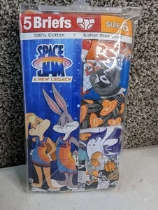 Space Jam Cartoon Boys Underwear Briefs 100% Cotton 5 Pack Size 6 NWT - Picture 1 of 1