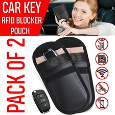 2 * Car Key Signal Blocker Case Faraday Cage Fob Pouch Keyless RFID Blocking Bag