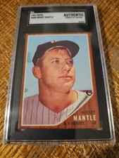 Mickey Mantle 1962 Topps Baseball Card #200 SGC Authentic New York Yankees