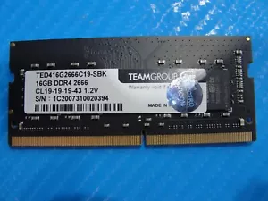 Acer A515-43-R070 Team Group 16GB Memory RAM SO-DIMM TED416G2666C19-SBK - Picture 1 of 2