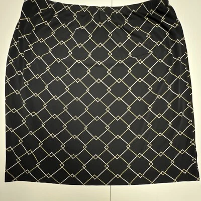 NEW Casual Corner Annex Skirt Women’s Black Geometric Elastic Waist Pull On 1X - Image 1 of 4