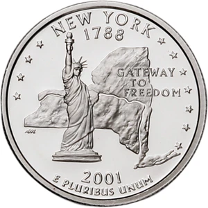 2001 S NEW YORK PROOF 90% Silver STATE QUARTER - Picture 1 of 1