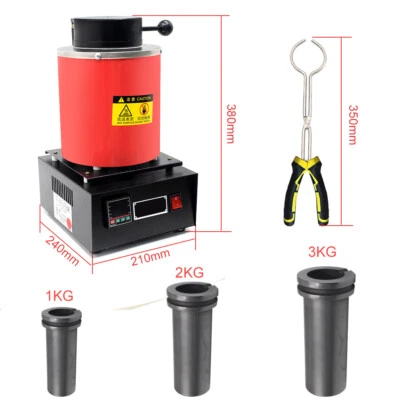 TOAUTO Schmelzofen Schmelzen Ofen Digital Melting Furnace Silber Schmelzen 1KG/2KG/3KG