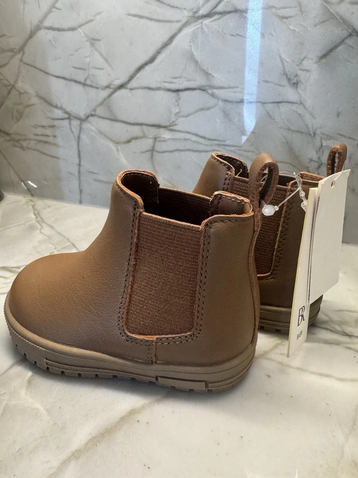 Banana Republic Zapatos Bota Marrón Tostado 12-18 Meses NUEVOS CON ETIQUETAS VALOR $80 Foto 1 de 1