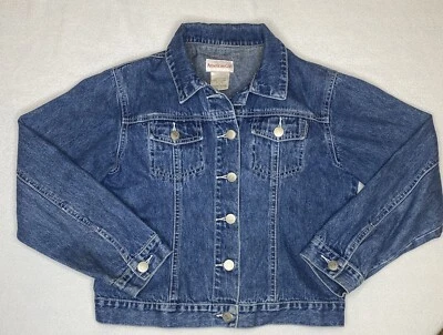 Vintage American Girl Girl’s Denim Jacket M Blue Cotton Button Up Preppy School - Image 1 of 4