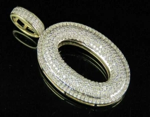 2 Ct Round Cut Simulated Diamond Any Letter O Pendant In 14K Yellow Gold Plated - Picture 1 of 3