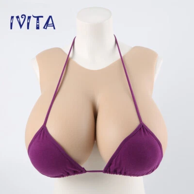 C-J Cup Silicone Breast Forms Drag Queen Fake Boobs Crossdressing Half-body Suit - Image 1 of 4