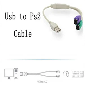 Male To PS2 Female Cable USB To PS2 Cord Adapter ConverterFor Keyboard Mouse - Picture 1 of 8