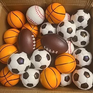60 Pieces Sports Stress Balls for Mini Footballs, Soccer, Basketball, Baseball - Picture 1 of 5