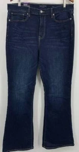 Lucky Brand Women Jeans Size 16 Stretch Blue Flare High Rise Dark Blue NWT New - Picture 1 of 11